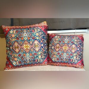 Society6 Bohemian Heritage Colorful Moroccan Texture Art Throw Pillow Set of 2